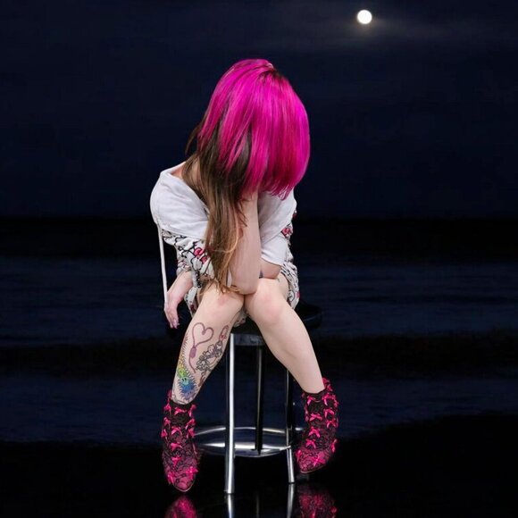 Sugar Thrillz Lace Booties | Pink Stretch Transparent Heel Bow Accent 7 - Picture 6 of 14